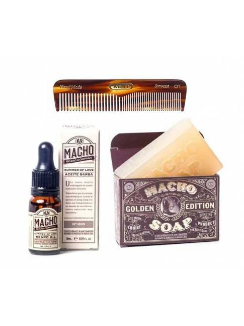 Pack de Aceite y Jabón para Barba Macho Beard Co y Peine Kent
