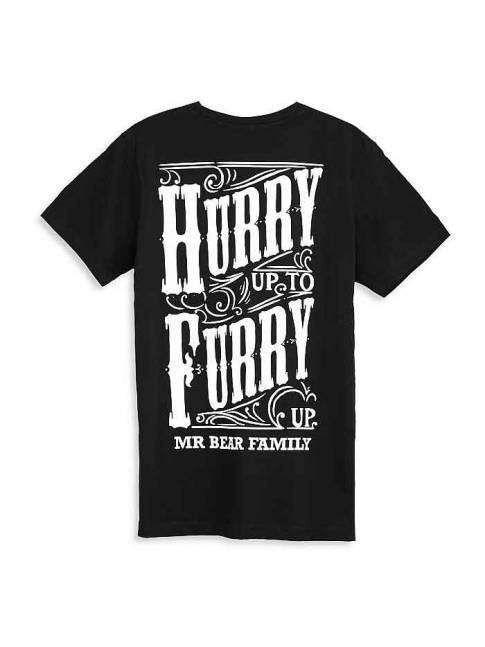 Camiseta Negra "Hurry up to Furry up" de Mr. Bear Family